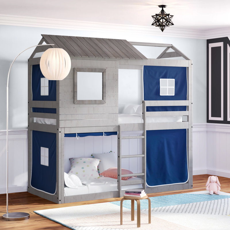 Diaz Twin Bunk Bed Zoomie Kids Bed Frame Color Blue